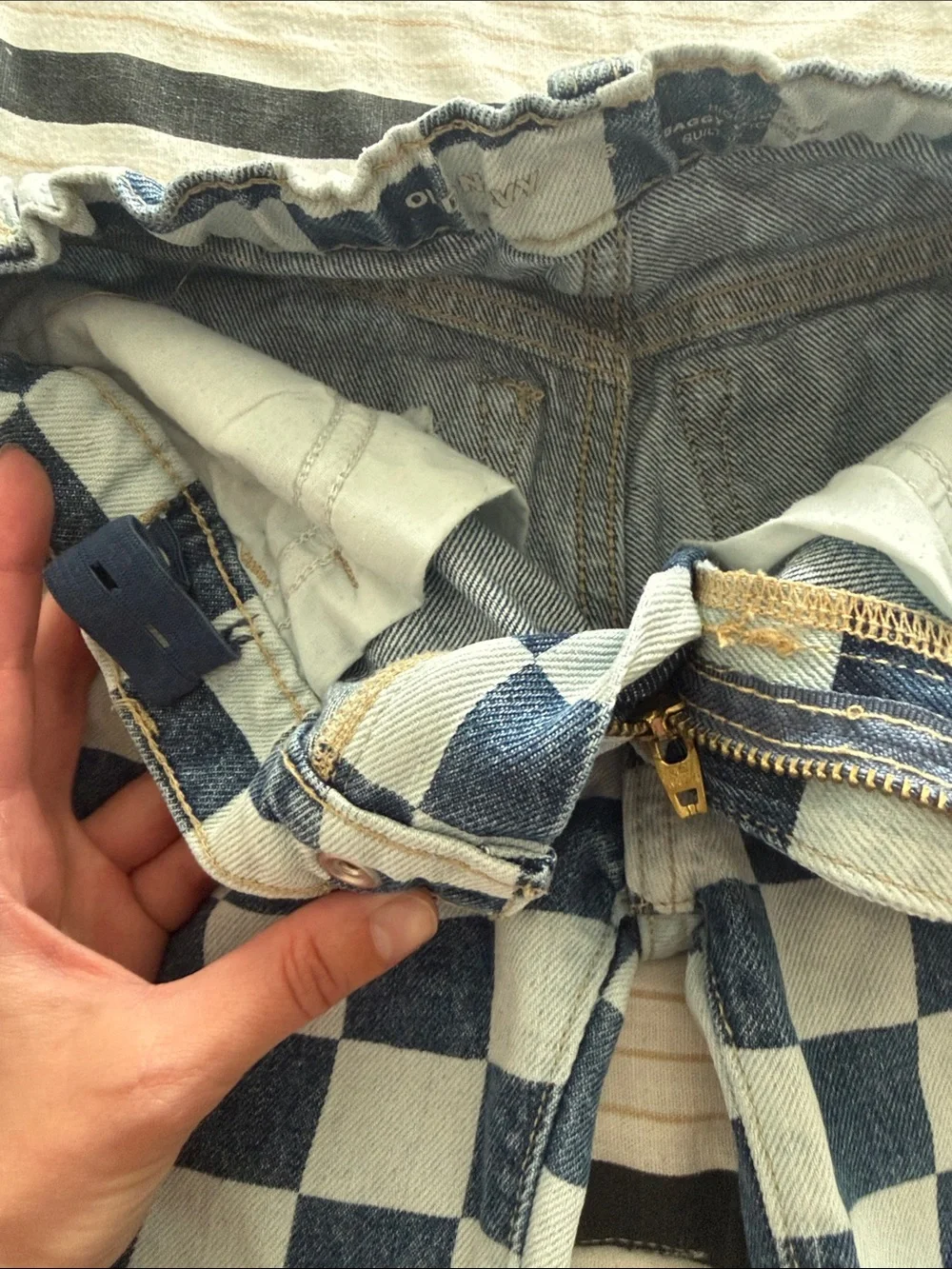 Checkered Denim Jeans Old Navy